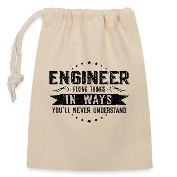 Collègues ingénieurs Cadeau Profession Dire Drôle - Sac cadeau en coton avec cordon (14 x 20 cm) - nature - Devant