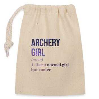 Archery - Closable cotton gift bag (14x20cm) - nature - Front