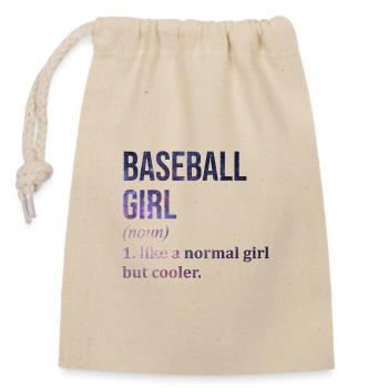 Baseball - Verschließbarer Geschenkbeutel aus Baumwolle (14x20cm) - Natur - Vorne