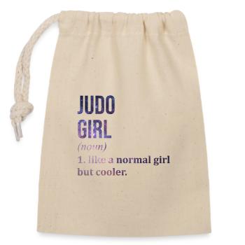 Judo - Verschließbarer Geschenkbeutel aus Baumwolle (14x20cm) - Natur - Vorne
