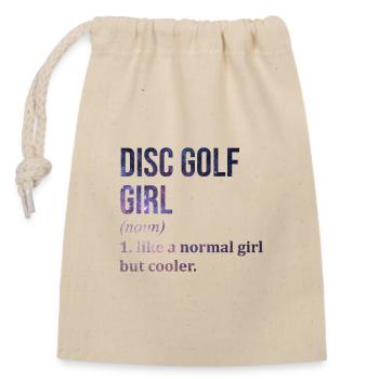 Discgolf - Verschließbarer Geschenkbeutel aus Baumwolle (14x20cm) - Natur - Vorne