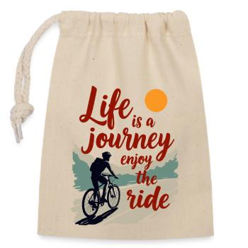 TREND QUOTE JOURNEY - Closable cotton gift bag (14x20cm) - nature - Front