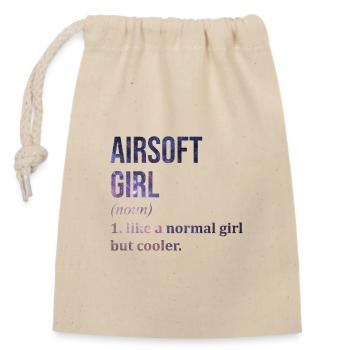 Airsoft - Closable cotton gift bag (14x20cm) - nature - Front