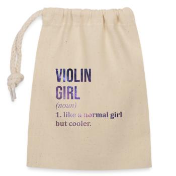 violon - Sac cadeau en coton avec cordon (14 x 20 cm) - nature - Devant