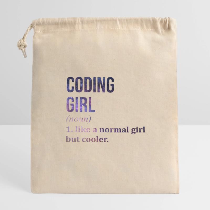 Coding Closable cotton gift bag (14x20cm)