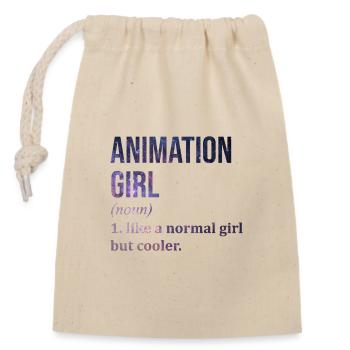 animation - Sac cadeau en coton avec cordon (14 x 20 cm) - nature - Devant