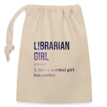 Librarian - Closable cotton gift bag (14x20cm) - nature - Front