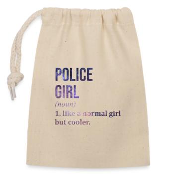 Polizei - Verschließbarer Geschenkbeutel aus Baumwolle (14x20cm) - Natur - Vorne
