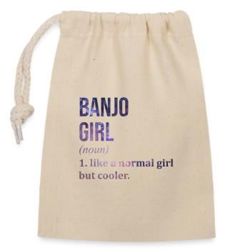 Banjo - Closable cotton gift bag (14x20cm) - nature - Front