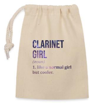 Clarinet - Closable cotton gift bag (14x20cm) - nature - Front