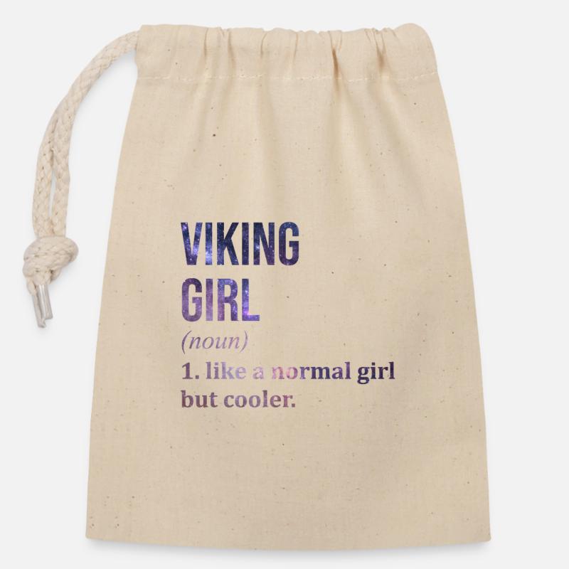 Viking - Closable cotton gift bag (14x20cm) - nature