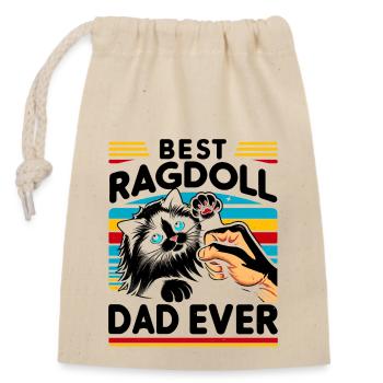 Bester Ragdoll Papa aller Zeiten Ragdolls Besitzer Katzenliebhaber - Verschließbarer Geschenkbeutel aus Baumwolle (14x20cm) - Natur - Vorne