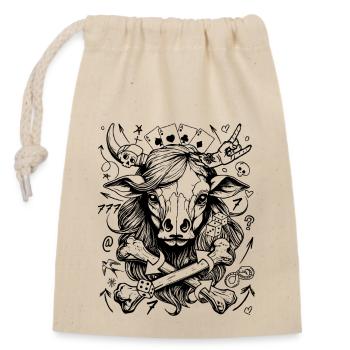T-shirt élégant de vache comique de casino dans le style de la rue - Sac cadeau en coton avec cordon (14 x 20 cm) - nature - Devant