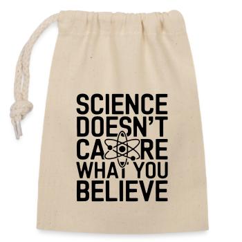 Science vs. Foi - Proverbes athées - Sac cadeau en coton avec cordon (14 x 20 cm) - nature - Devant