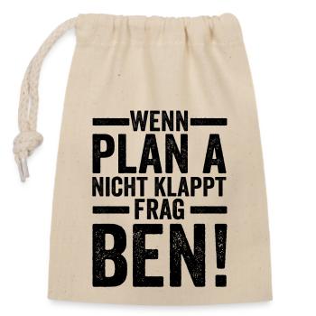 Vorname Ben - Verschließbarer Geschenkbeutel aus Baumwolle (14x20cm) - Natur - Vorne