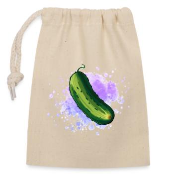 Vegetarier Veganer saure Gurke Design - Verschließbarer Geschenkbeutel aus Baumwolle (14x20cm) - Natur - Vorne