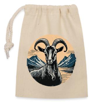 ziegenbock ziege - Verschließbarer Geschenkbeutel aus Baumwolle (14x20cm) - Natur - Vorne