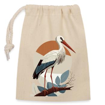 Stork, Bird, Birth, Pregnancy, Pregnant - Closable cotton gift bag (14x20cm) - nature - Front