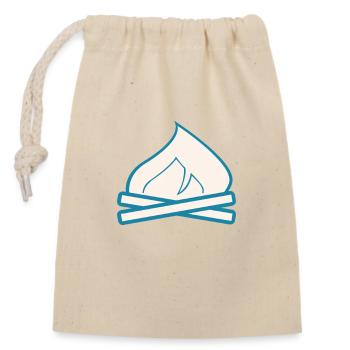Campfire, Fire, Camping, Holiday - Closable cotton gift bag (14x20cm) - nature - Front