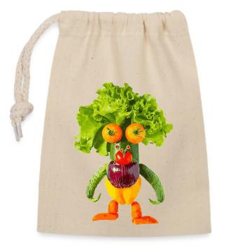 Légumes, Monstre - Sac cadeau en coton avec cordon (14 x 20 cm) - nature - Devant