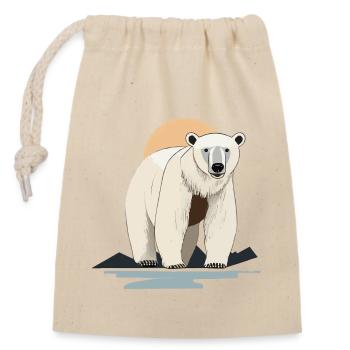 Polar bear - Closable cotton gift bag (14x20cm) - nature - Front