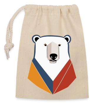Polar bear - Closable cotton gift bag (14x20cm) - nature - Front