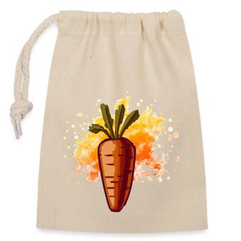 Vegetarian Vegan Carrot Carrot Design - Closable cotton gift bag (14x20cm) - nature - Front