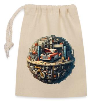 Atelier de réparation automobile Planet - Sac cadeau en coton avec cordon (14 x 20 cm) - nature - Devant