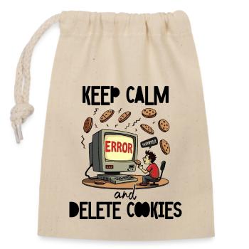Keep Calm And Delete Cookies IT Nerd - Closable cotton gift bag (14x20cm) - nature - Front