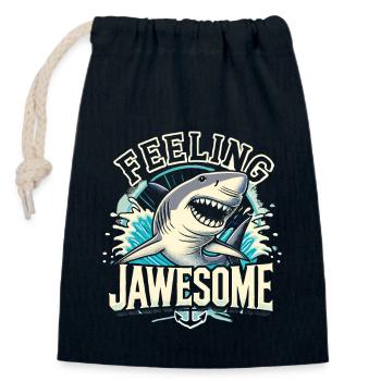 Das Gefühl von Jawesome - Verschließbarer Geschenkbeutel aus Baumwolle (14x20cm) - Navy - Vorne