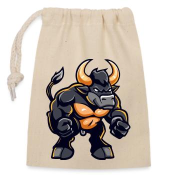 Taurus Comic - Closable cotton gift bag (14x20cm) - nature - Front