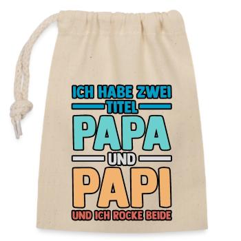 Vater Stiefvater Vatertag Papa - Verschließbarer Geschenkbeutel aus Baumwolle (14x20cm) - Natur - Vorne