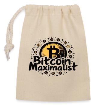 Bitcoin Maximalist - Design crypto élégant - Sac cadeau en coton avec cordon (14 x 20 cm) - nature - Devant