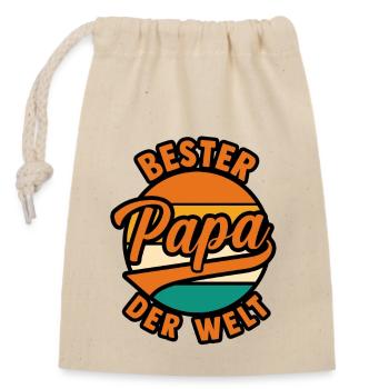 Meilleur papa du monde - Sac cadeau en coton avec cordon (14 x 20 cm) - nature - Devant