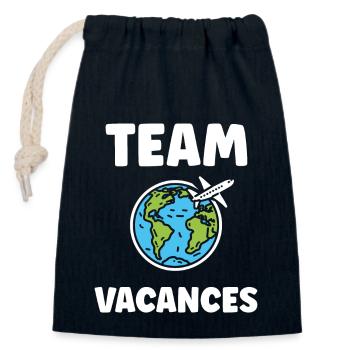 Travel Humor Vacation - Closable cotton gift bag (14x20cm) - navy - Front