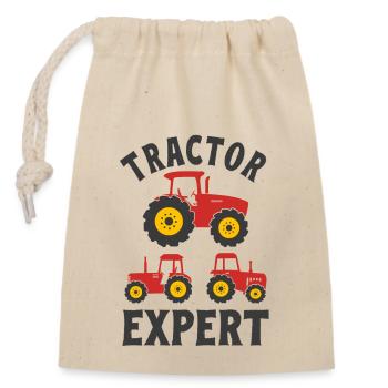 Farm Tractor Expert Farmer Boy Toddler Gift Idea - Closable cotton gift bag (14x20cm) - nature - Front