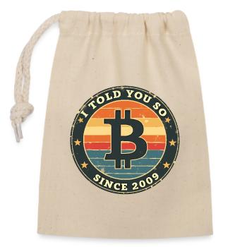 Retro Bitcoin Design - Crypto Fashion pour - Sac cadeau en coton avec cordon (14 x 20 cm) - nature - Devant
