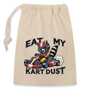Kart Staub Fressen Go-Kart Retro Stil lustig - Verschließbarer Geschenkbeutel aus Baumwolle (14x20cm) - Natur - Vorne
