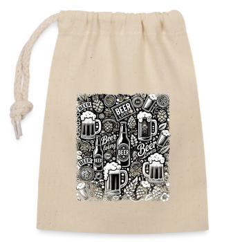 Beer Lover - Hops & Malt - Closable cotton gift bag (14x20cm) - nature - Front