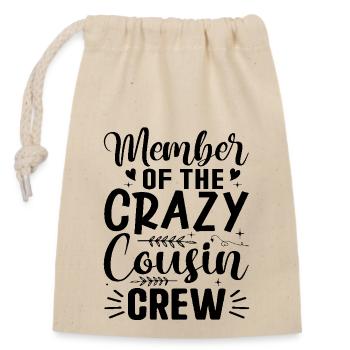 Mitglied des Familientreffens der Crazy Cousin Crew - Verschließbarer Geschenkbeutel aus Baumwolle (14x20cm) - Natur - Vorne