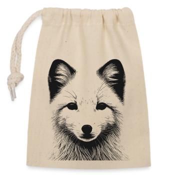 Polar fox - Closable cotton gift bag (14x20cm) - nature - Front