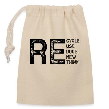 Recycler Réduire Réutiliser Jour de la Terre Recyclage Environnement - Sac cadeau en coton avec cordon (14 x 20 cm) - nature - Devant