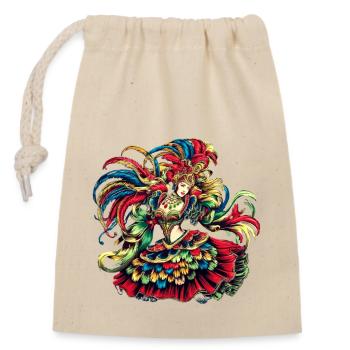 Carnival Costume - Closable cotton gift bag (14x20cm) - nature - Front