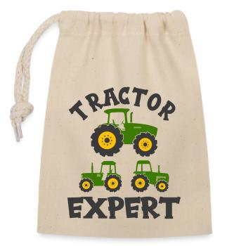 Farm Tractor Expert Farmer Boy Toddler Gift Idea - Closable cotton gift bag (14x20cm) - nature - Front