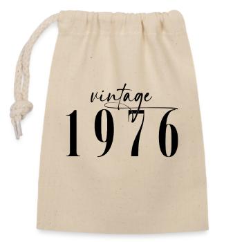 Vintage 1976 Geburtstag Minimalistisch Elegant - Verschließbarer Geschenkbeutel aus Baumwolle (14x20cm) - Natur - Vorne