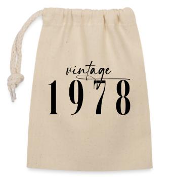 Millésime 1978 Anniversaire Minimaliste Elégant - Sac cadeau en coton avec cordon (14 x 20 cm) - nature - Devant