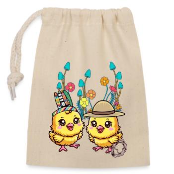 Chick Easter Wild West Kids Child Baby - Closable cotton gift bag (14x20cm) - nature - Front