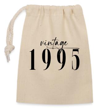 Vintage 1995 Birthday Minimalist Elegant - Closable cotton gift bag (14x20cm) - nature - Front