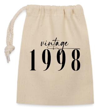 Vintage 1998 Geburtstag Minimalistisch Elegant - Verschließbarer Geschenkbeutel aus Baumwolle (14x20cm) - Natur - Vorne