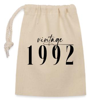 Vintage 1992 Birthday Minimalist Elegant - Closable cotton gift bag (14x20cm) - nature - Front